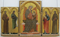 Madonna and Child, Saints Francis, John the Baptist, John the Evangelist and Anthony of Padua by Paolo Veneziano