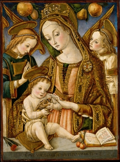 Madonna and Child with Two Angels by Vittore Crivelli