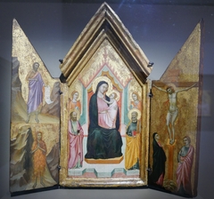Madonna con il Bambino in trono tra i santi Pietro e Paolo e due angeli, san Giovanni Battista e santa Maria Maddalena nel deserto e la crocifissione