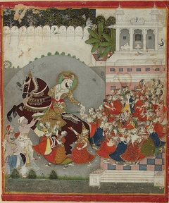 Maharao Ram Singh (r. 1827-66) Celebrating Diwali by anonymous painter