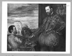 Männliches Doppelbildnis des Scipio Glusona und Jacomo Tento (Zwerg) by Tintoretto