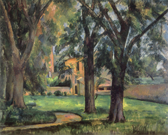Marronniers et ferme du Jas de Bouffan by Paul Cézanne