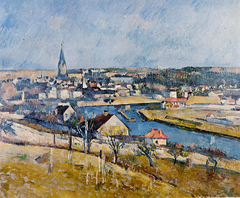 Melun vu depuis Le Mée-sur-Seine by Paul Cézanne