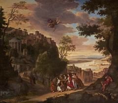 Mercury and the Daughters of Cecrops (Aglauros, Herse and Pandrosus going to the Temple of Minerva)