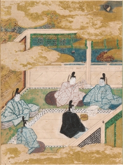 New Wisteria Leaves (Fuji no Uraba), Illustration to Chapter 33 of the Tale of Genji (Genji monogatari) by Tosa Mitsunobu
