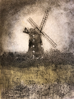 Norfolk Windmill  - moonlight by Judith Yarrow