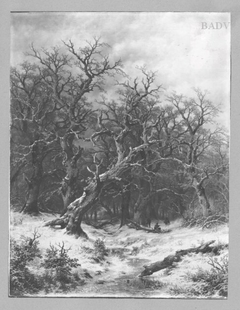 Oak- Forest during winter by Remigius Adrianus Haanen
