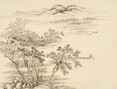 One of Eight Landscape Sketches by Dong Bangda