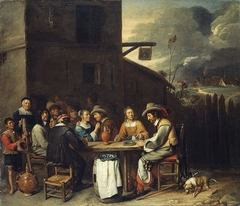Outdoor party before an Inn by Joos van Craesbeeck