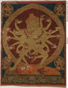 Painted Banner (Thangka) of Skull-Cup Bearing (Kapâladhara) Hevajra