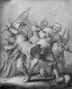 Peasant brawl by Adriaen van de Venne