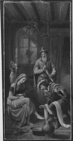 Pippin wäscht Berta die Füße (Triptychon, rechter Flügel) by Leopold Bode