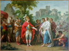 Popilius envoyé en ambassade auprès d'Antiochus Epiphanes pour arrêter le cours de ses ravages en Egypte