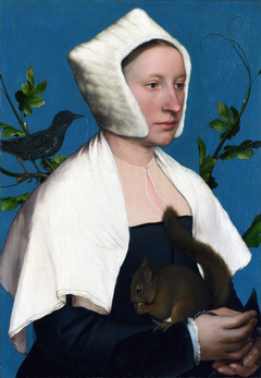 Portrait of a Lady with a Squirrel and a Starling by Hans Holbein the Younger