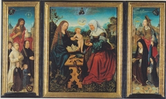 Portrait of Dirck van Heemskerck van Beest & sons with John the Baptist, Madonna and Child with St Anne, and Gertruid van Diemen & daughter with Mary Magdalene