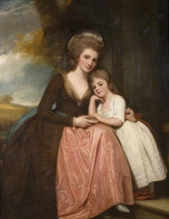 Portrait Of Mrs Bracebridge And Her Daughter Mary by George Romney