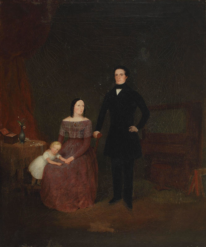 Portrait of Thomas Hudson Davis, his wife Elizabeth Taylor, and their son Henry Inman Davis