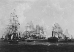 Queen Victoria's visit to watch the Experimental Squadron, Portsmouth, 15 July 1845 by Joseph Miles Gilbert