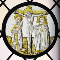 Roundel with Crucifixion, the Virgin and Saint John by Anonymous