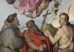 Saint John Baptist, Saint Jerome and Saint Francis of Assisi by Bartolomeo Passarotti