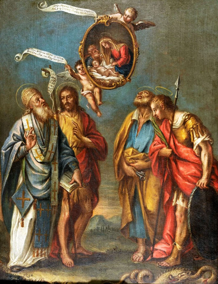 Saint Spyridon, Saint John the Baptist, Saint Peter and Saint George (Koutouzis)