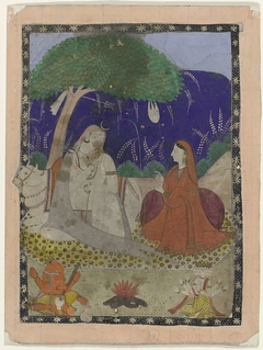 Shiva en Parvati met kinderen by Unknown Artist