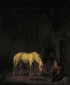 Stable with White Horse