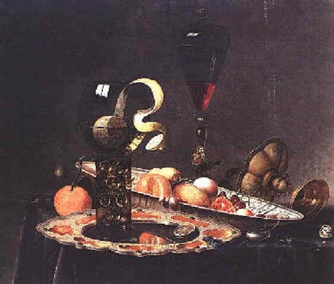 Still life with a lemon in a roemer