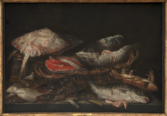 Still Life with Fish on a Stone Table by Abraham van Beijeren