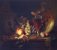 Still Life with Fruit, Glass of Wine by Blaise Alexandre Desgoffe