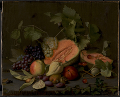 Still Life with Melons and Grapes by OD Ottesen