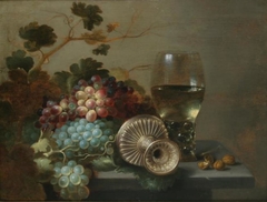 Still life with tazza, grapes and rummer