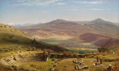 The Amphitheatre of Tusculum and Albano Mountains, Rome by Worthington Whittredge