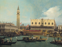 The Bucintoro at the Molo on Ascension Day by Canaletto