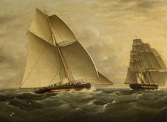 The East Indiaman Victorine pursued by the revenue cutter Prince George by William John Huggins