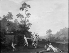 Three Nymphs Dancing with a Satyr