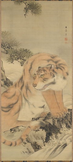 Tiger by a Stream by Kawabata Gyokushō