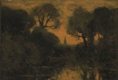 Trees by Evening ('Sunset') by Théophile de Bock