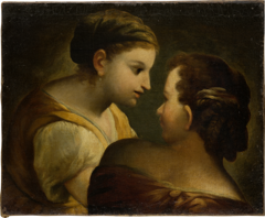 Two Girls in Conversation by Unknown Artist