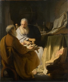 Two Old Men Disputing by Rembrandt