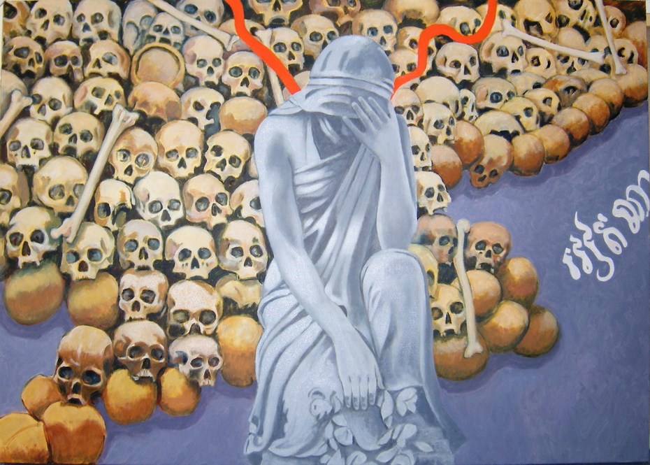 'Victims of the Khmer Rouge', (2008), oil on linen, 140 x 100 cm.