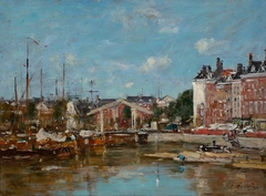 View at the Leuvehaven in Rotterdam by Eugène Boudin