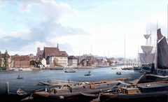 View of Szczecin from the Oder side with the church of St. John by Ludwig Eduard Lütke