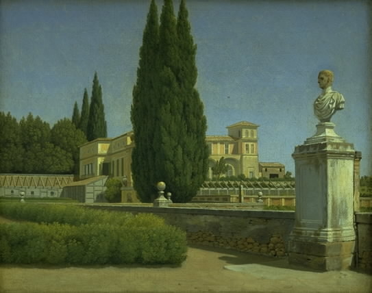 View of the Gardens of the Villa Albani. Rome