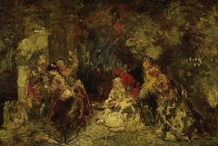 Vrouwen in een bos by Adolphe Joseph Thomas Monticelli
