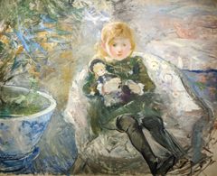 Young girl with a doll by Berthe Morisot