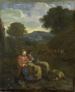 Young Shepherdess Reading (The Reader) by Simon van der Does