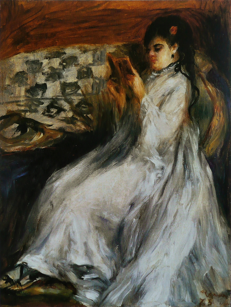 Young Woman in White Reading