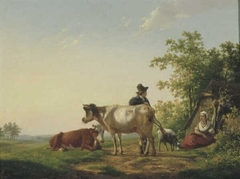 Zomerlandschap met vee by Hendrik van de Sande Bakhuyzen