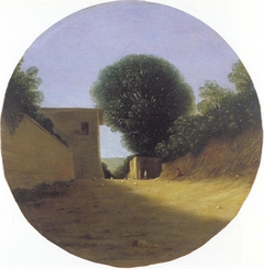A country road by a house by Goffredo Wals